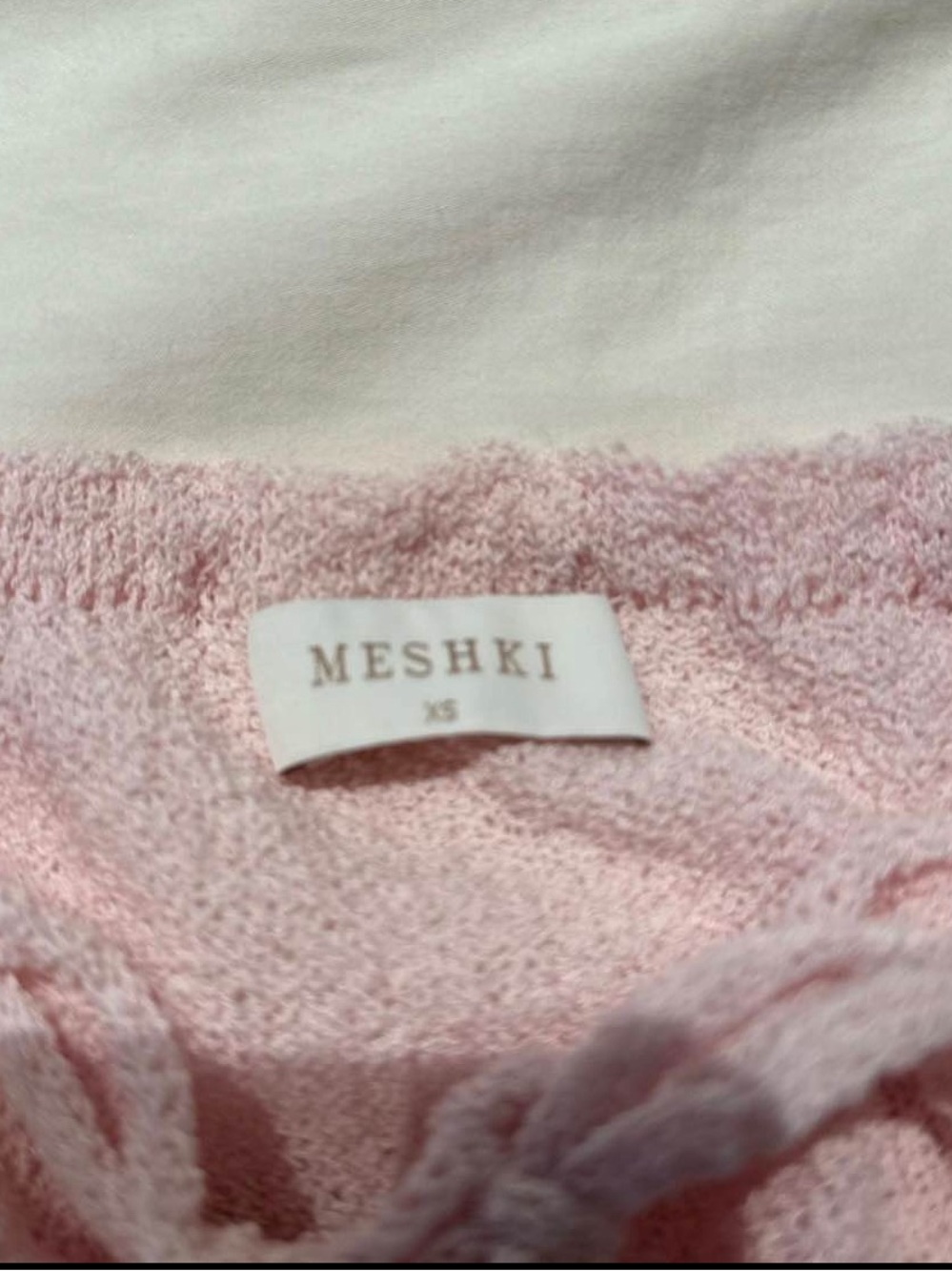 Meshki Strapless Pink Textured Mini Dress with Floral Appliqués - Picture 3 of 4